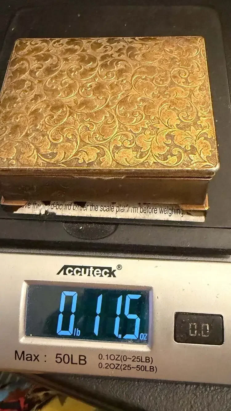 Vintage Ornate Engraved Gold Tone/Brass? Trinket Box